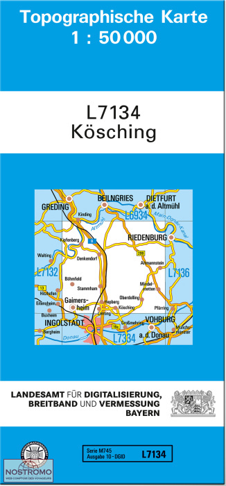 L7134 KÖSCHING | carte topographique LDBV