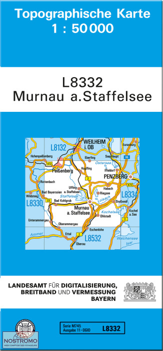 L8332 MURNAU A. STAFFELSEE | carte topographique LDBV