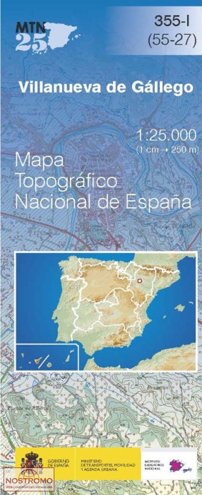 355-1 VILLANUEVA DE GÁLLEGO | carte topographique CNIG