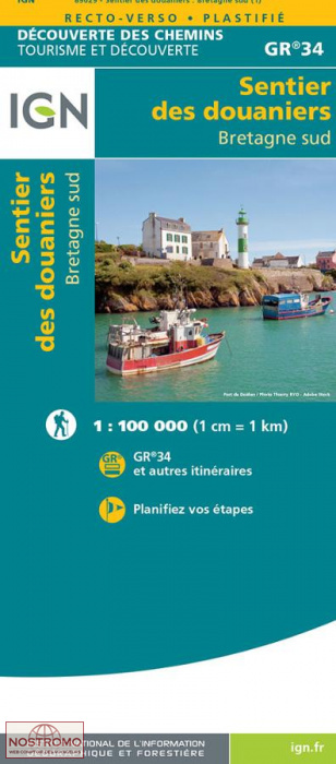 LE SENTIER DES DOUANIERS - BRETAGNE SUD | IGN hiking map