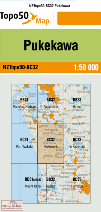 BC32 PUKEKAWA | carte topographique LINZ