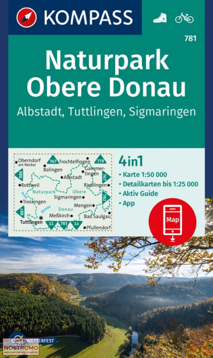 781 NATURPARK OBERE DONAU | Kompass hiking map