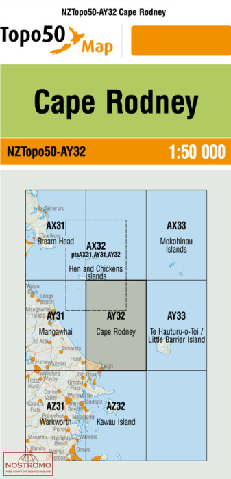 AY32 CAPE RODNEY | carte topographique LINZ