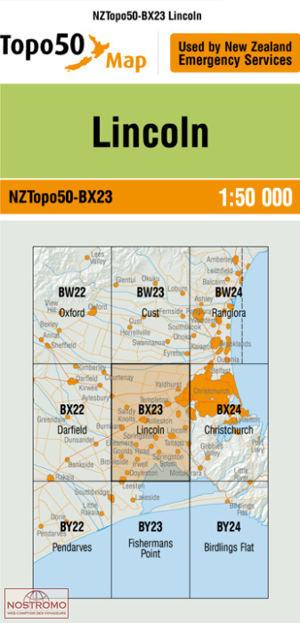 BX23 LINCOLN | carte topographique LINZ