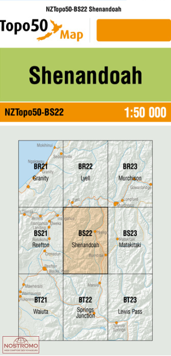 BS22 SHENANDOAH | carte topographique LINZ