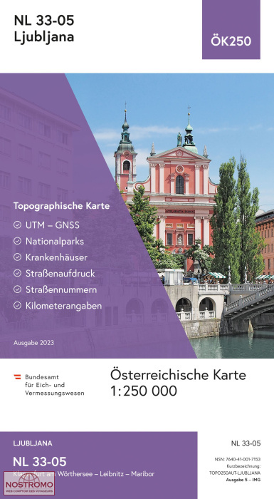33-05 LJUBLJANA | carte topographique BEV