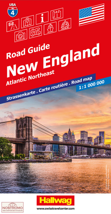 USA 4 - NEW ENGLAND | Hallwag road map
