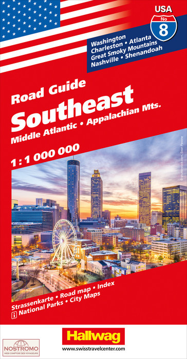 USA 8 - SOUTHEAST | Hallwag road map