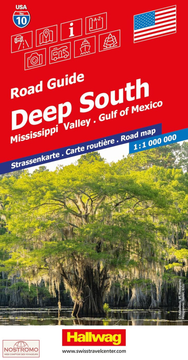 USA 10 - DEEPSOUTH | carte routière Hallwag