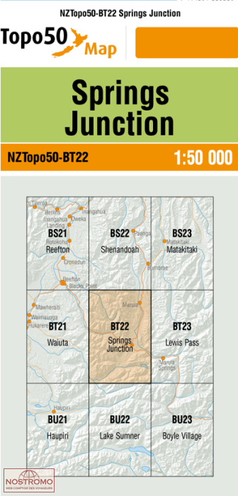 BT22 SPRINGS JUNCTION | carte topographique LINZ
