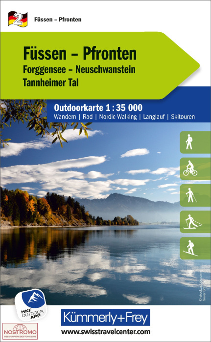 02 FÜSSEN - PFRONTEN | carte de randonnée Kummerly+Frey