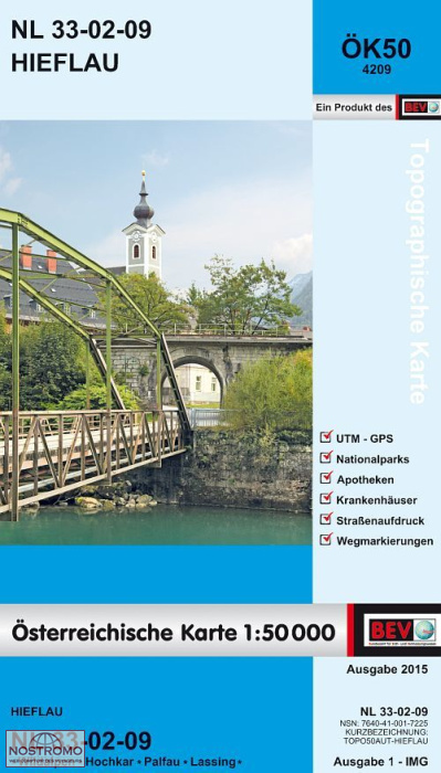 4209 HIEFLAU | carte topographique BEV