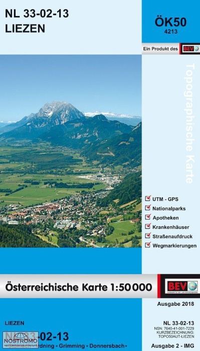 4213 LIEZEN | carte topographique BEV