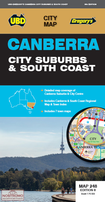 CANBERRA - CITY SUBURBS & SOUTH COAST | Ubd Gregorys  road map