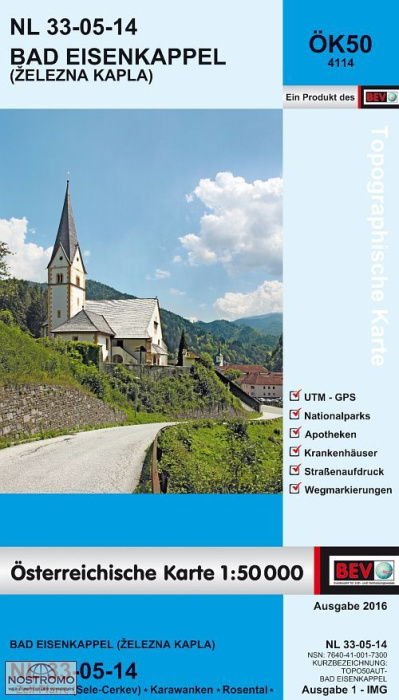 4114 BAD EISENKAPPEL / ZELEZNA KAPLA | carte topographique BEV