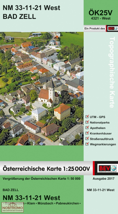 4321-WEST BAD ZELL | carte topographique BEV