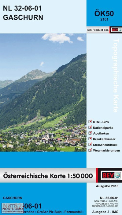 2101 GASCHURN | carte topographique BEV