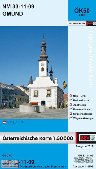 4309 GMÜND | carte topographique BEV