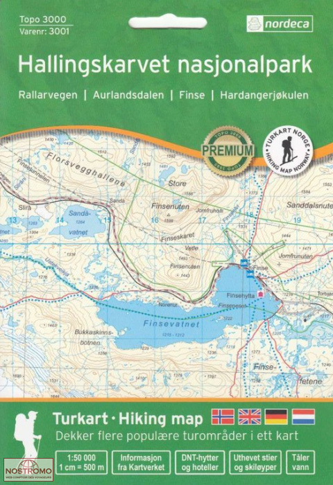 3001 HALLINGSKARVET NASJONALPARK | carte de randonnée Nordeca