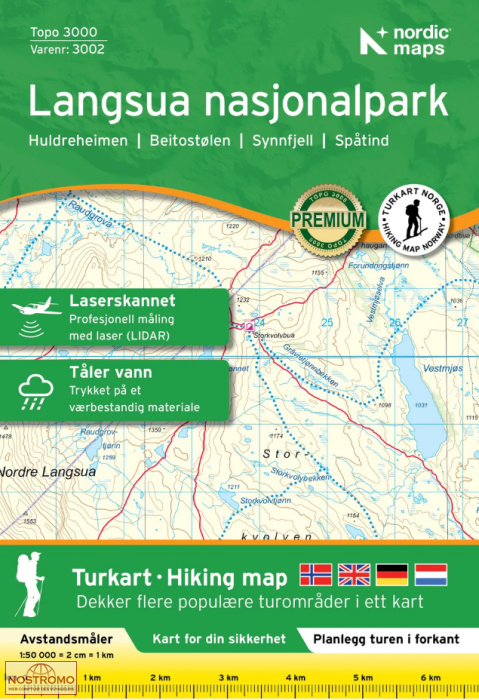 3002 LANGSUA NASJONALPARK | Nordic Maps hiking map