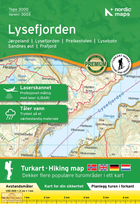 3003 LYSEFJORD | carte de randonnée Nordic Maps