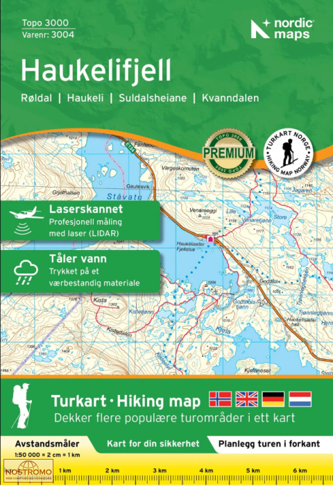 3004 HAUKELIFJELL | Nordic Maps hiking map