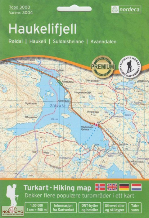 3004 HAUKELIFJELL | carte de randonnée Nordeca