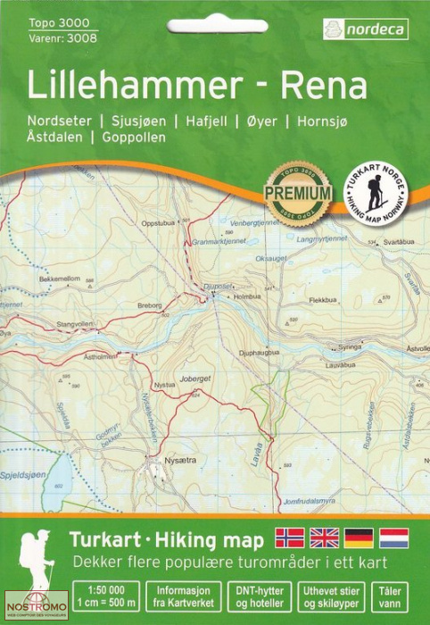 3008 LILLEHAMMER - RENA | carte de randonnée Nordeca