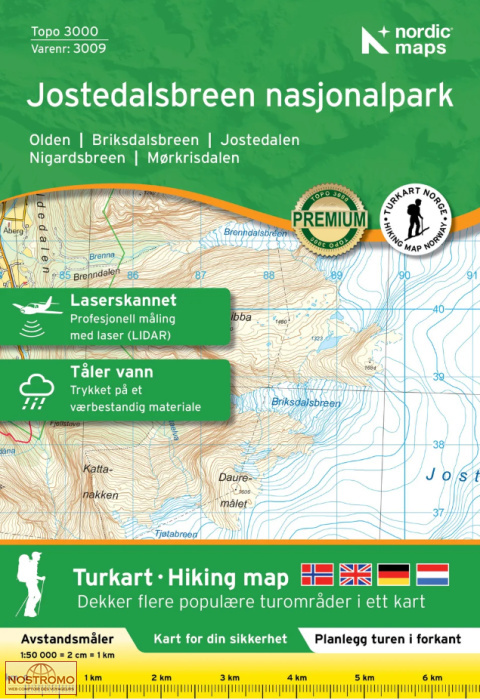 3009 JOSTEDALSBREEN NASJONALPARK | Nordic Maps hiking map