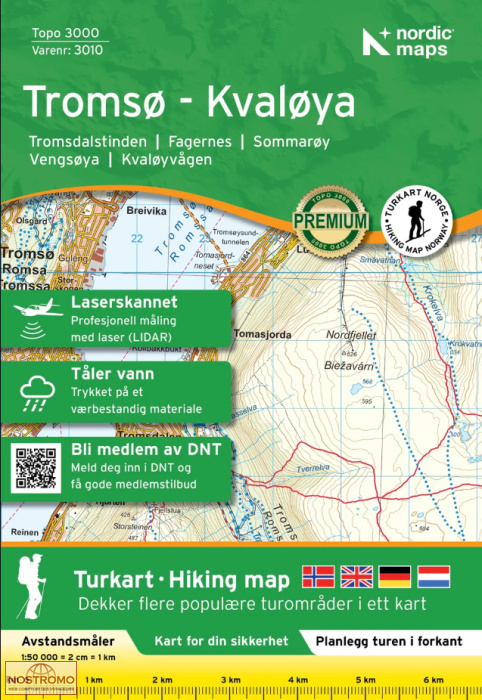 3010 TROMSØ - KVALØYA | Nordic Maps hiking map