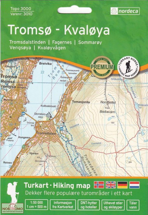 3010 TROMSØ - KVALØYA | carte de randonnée Nordeca