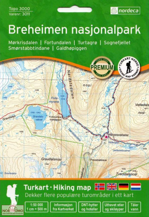 3011 BREHEIMEN NASJONALPARK | carte de randonnée Nordeca