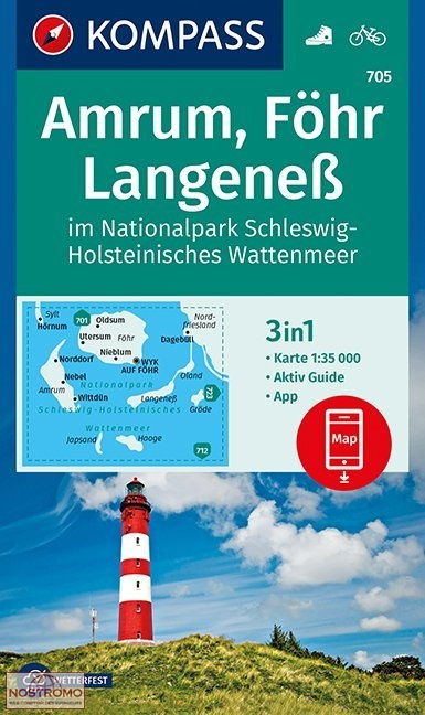 705 AMRUM - FÖHR - LANGENESS | Kompass hiking map