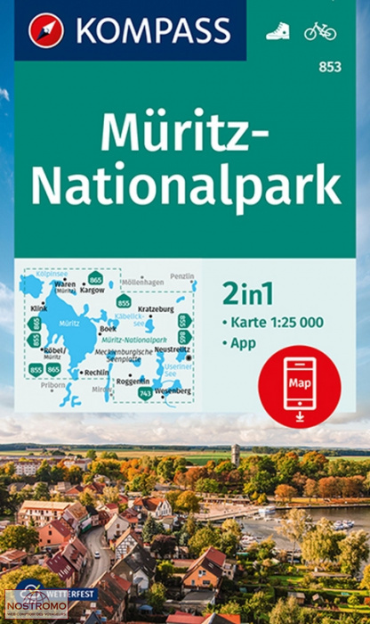 853 MÜRITZ-NATIONALPARK | carte de randonnée Kompass