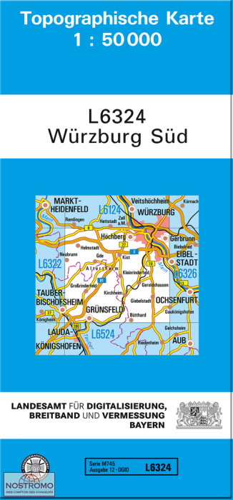 L6324 WÜRZBURG SÜD | carte topographique LDBV