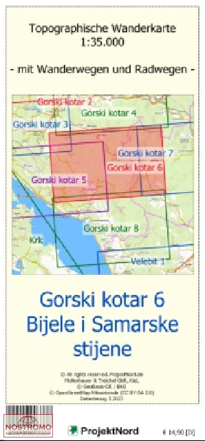 GORSKI KOTAR 6 : BIJELE I SAMARSKE STIJENE | carte topographique Projektnord