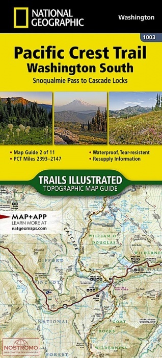 PACIFIC CREST TRAIL - WASHINGTON SOUTH | cartoguide de randonnée National Geographic