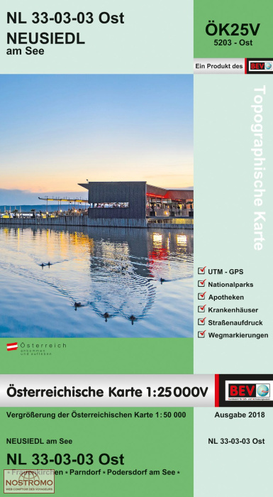 5203-OST NEUSIEDL AM SEE | carte topographique BEV