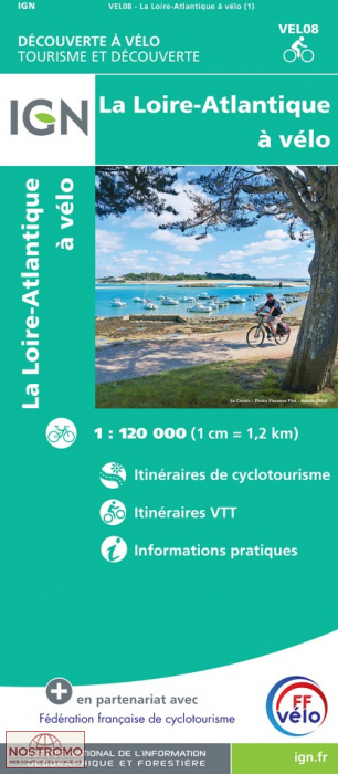 VEL08 LA LOIRE-ATLANTIQUE À VÉLO | carte de cyclotourisme IGN