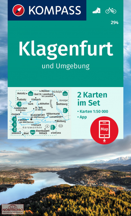 KLAGENFURT UND UMGEBUNG 294 | cartes de randonnée Kompass