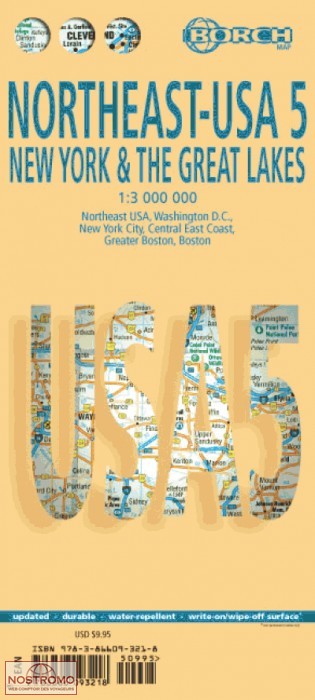 USA NORD-EST | carte touristique Borch