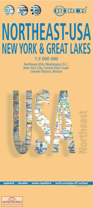 USA NORD-EST | carte touristique Borch