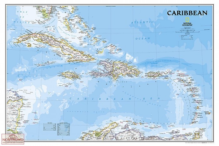 CARIBBEAN | National Geographic wall map
