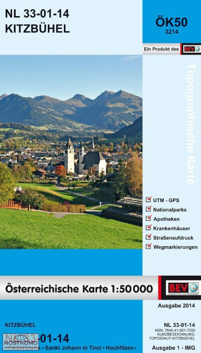 3214 KITZBÜHEL | carte topographique BEV
