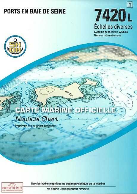 7420L HARBOURS OF THE BAY OF THE SEINE RIVER | SHOM nautical chart