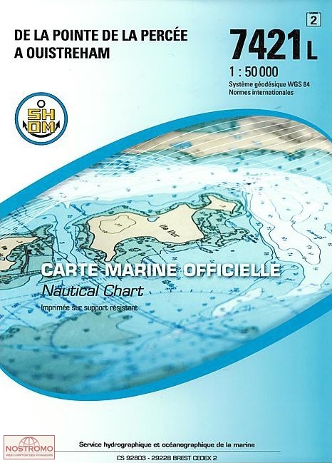 7421L FROM THE POINTE DE LA PERCÉE TO OUISTREHAM | SHOM nautical chart