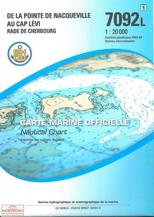 7092L FROM THE POINTE DE NACQUEVILLE TO THE CAP LÉVI | SHOM nautical chart