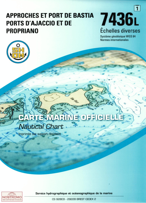 7436L APPROCHES ET PORT BASTIA | SHOM nautical chart