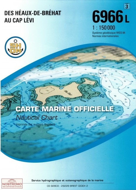 6966L DES HÉAUX-DE-BRÉHAT AU CAP LÉVI | carte marine SHOM