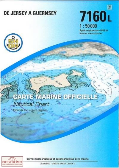 7160L DE JERSEY À GUERNESEY | carte marine SHOM